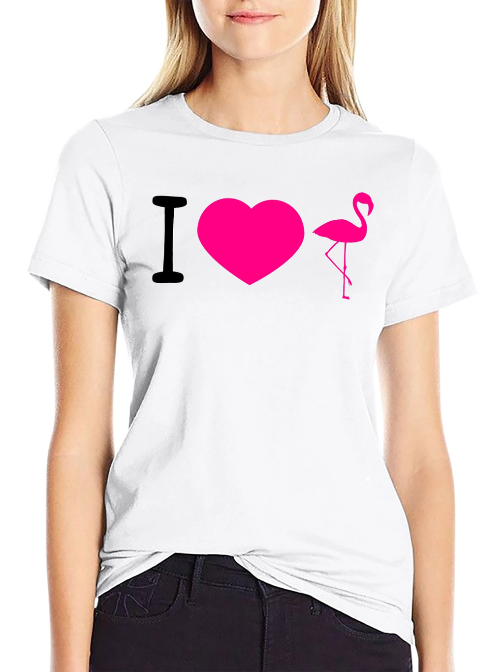 I Love Flamingos T-Shirt - Hot Pink Design
