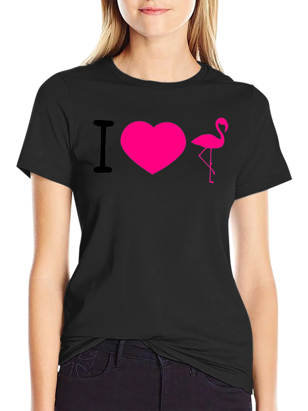 I Love Flamingos T-Shirt - Hot Pink Design