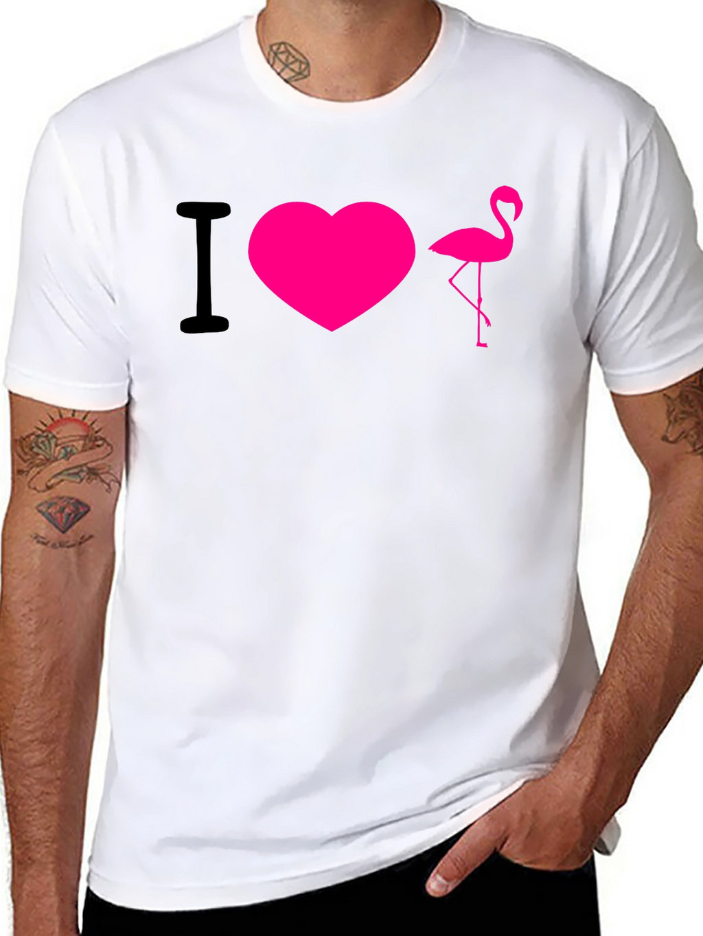I Love Flamingos T-Shirt - Hot Pink Design