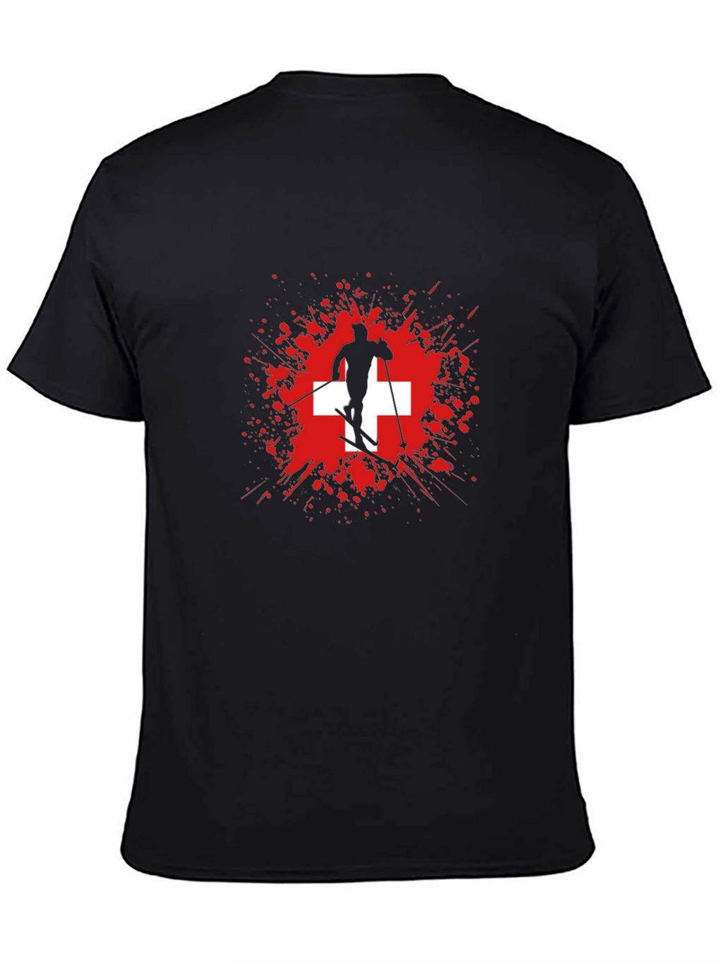 Swiss Skier Graphic Tee - Black