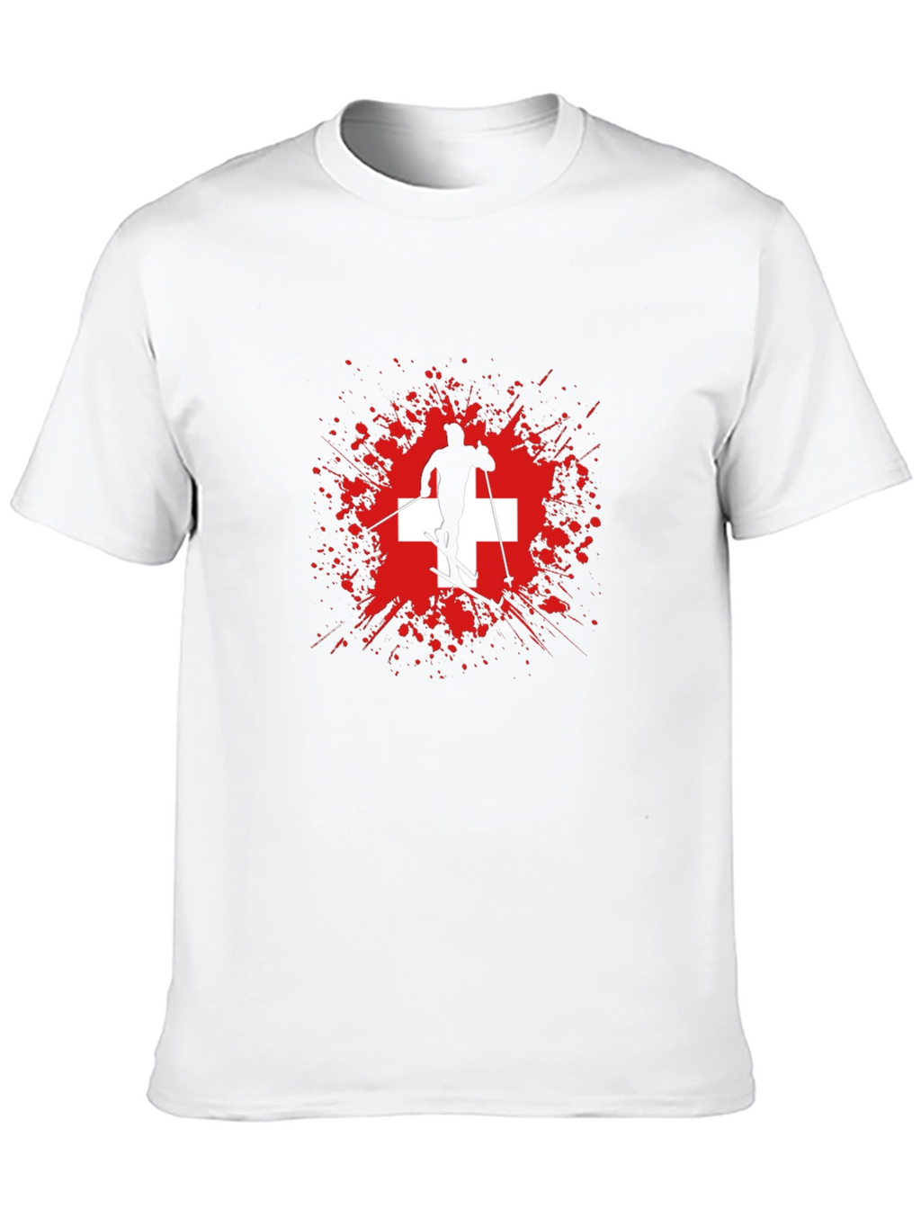 Swiss Skier Graphic Tee - Black
