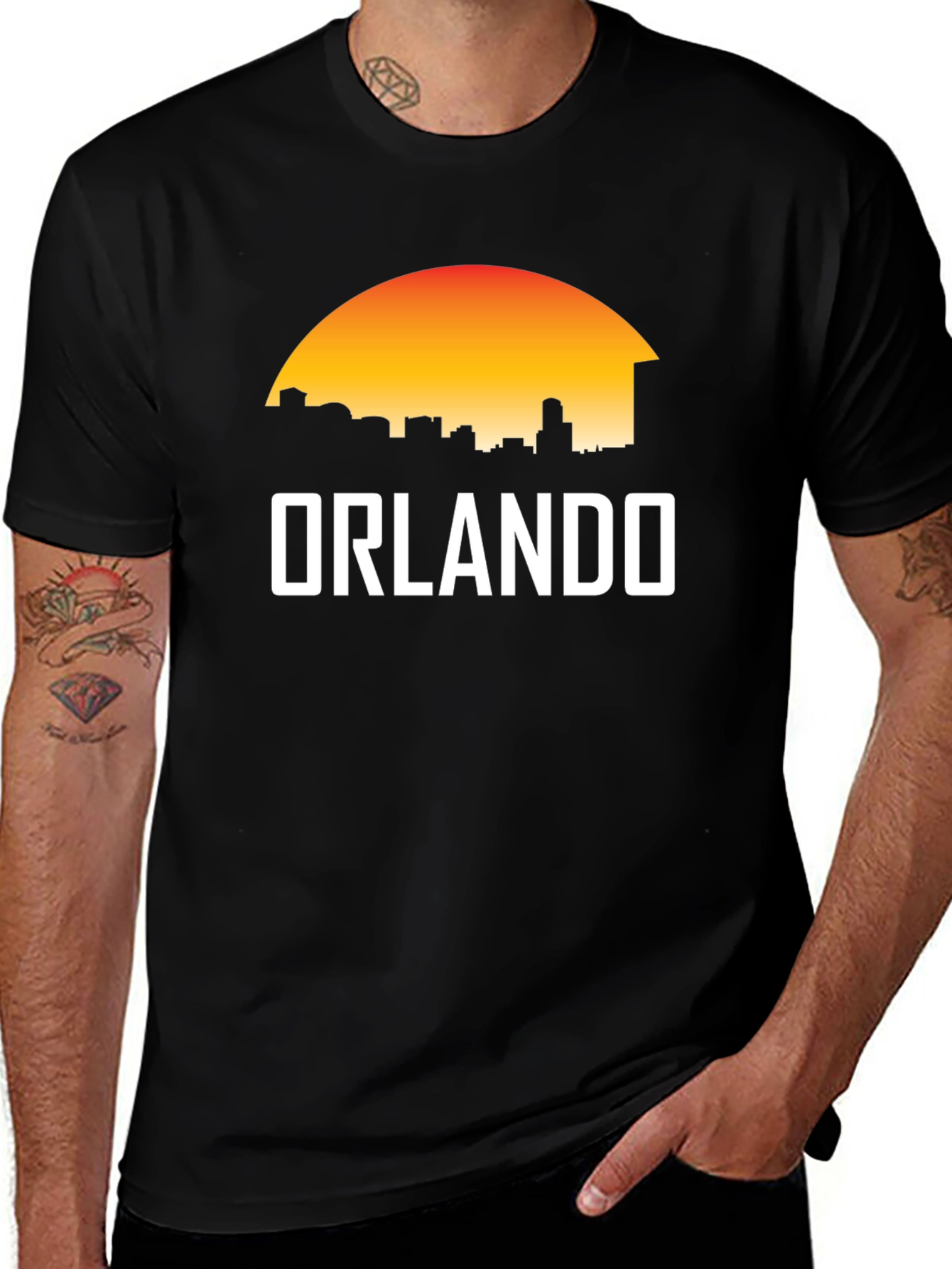 Orlando Skyline Graphic Tee - Sunset Silhouette