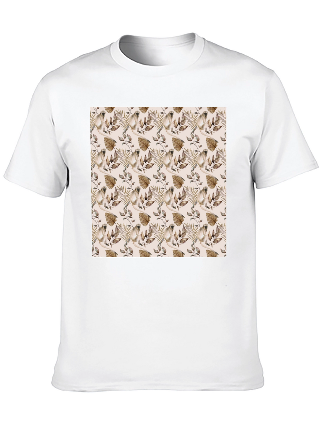 Botanical Pattern Black T-Shirt