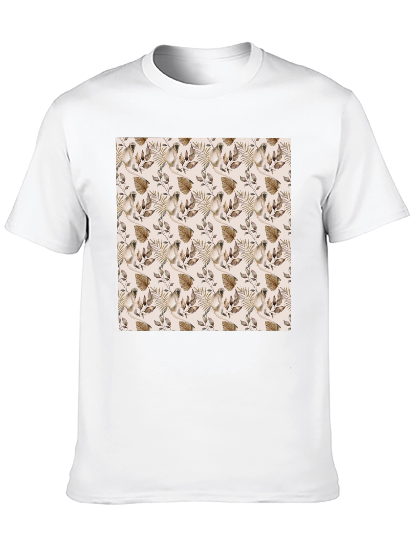 Botanical Pattern Black T-Shirt