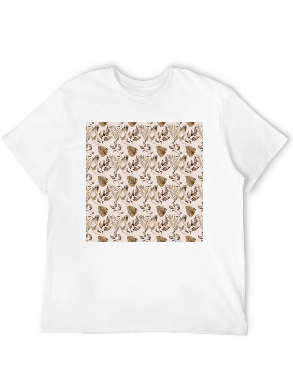 Botanical Pattern Black T-Shirt