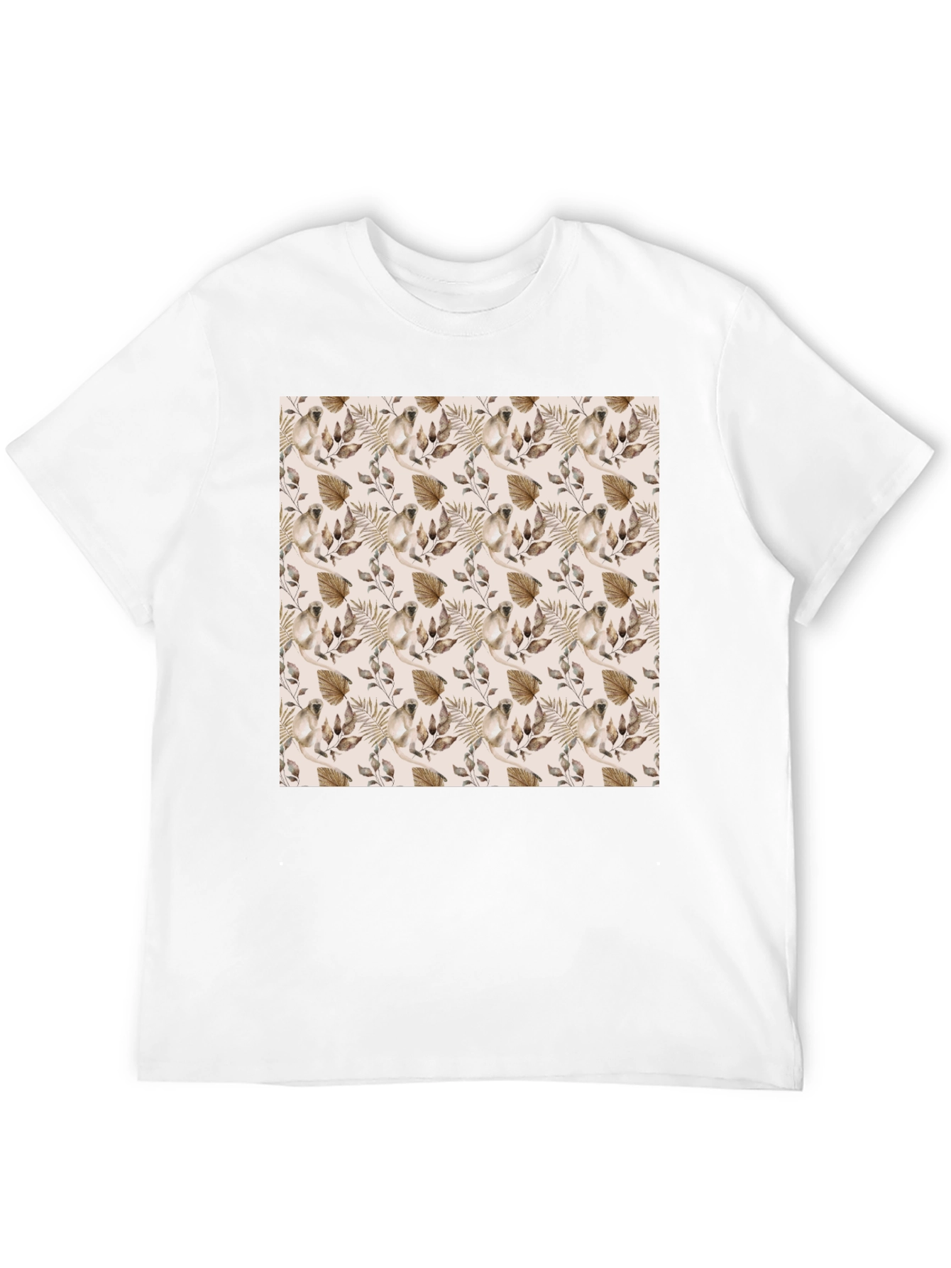 Botanical Pattern Black T-Shirt