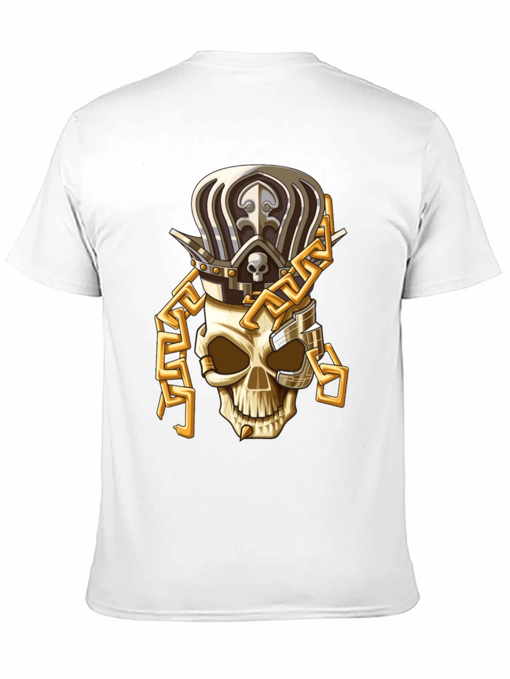 Skull King T-Shirt: Gold Chain Crown Design