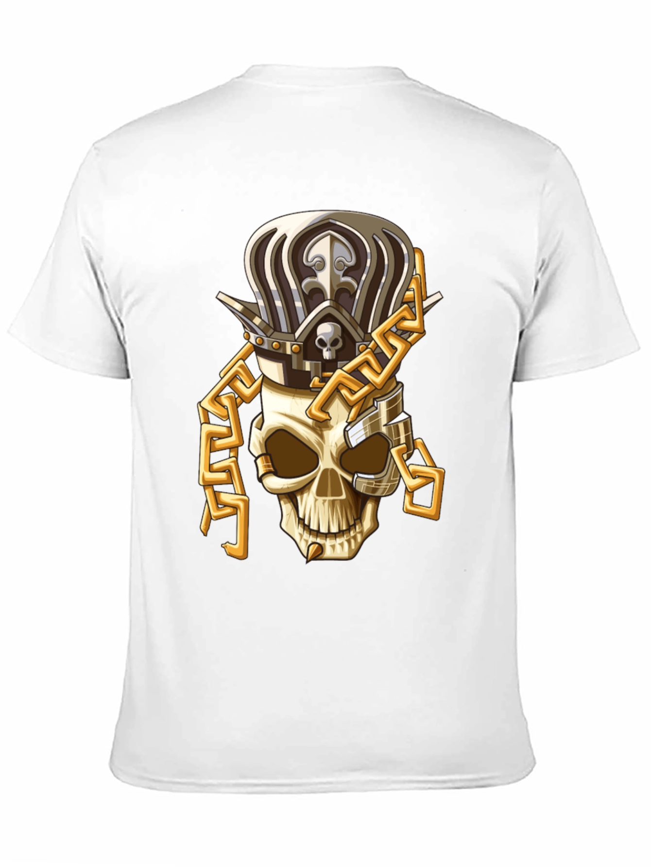 Skull King T-Shirt: Gold Chain Crown Design