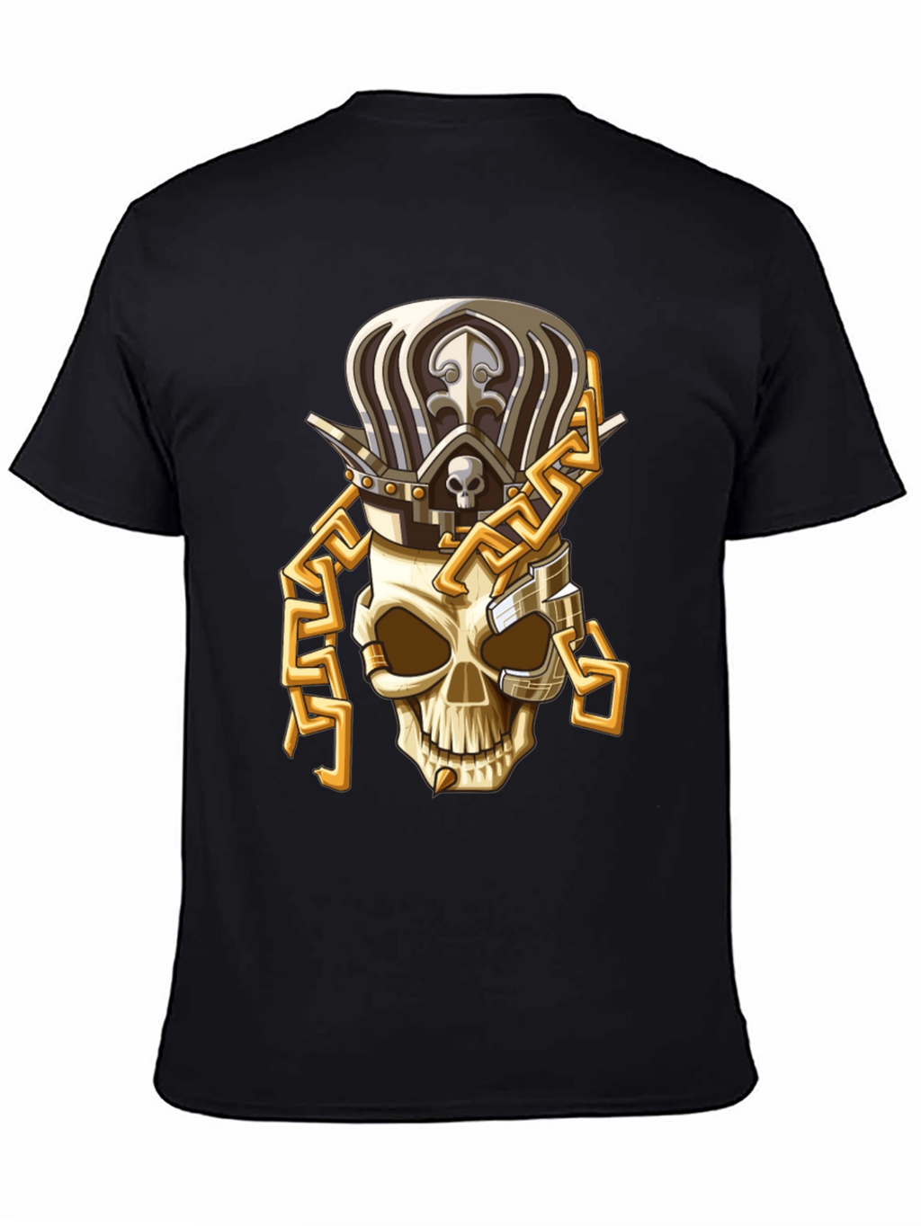Skull King T-Shirt: Gold Chain Crown Design