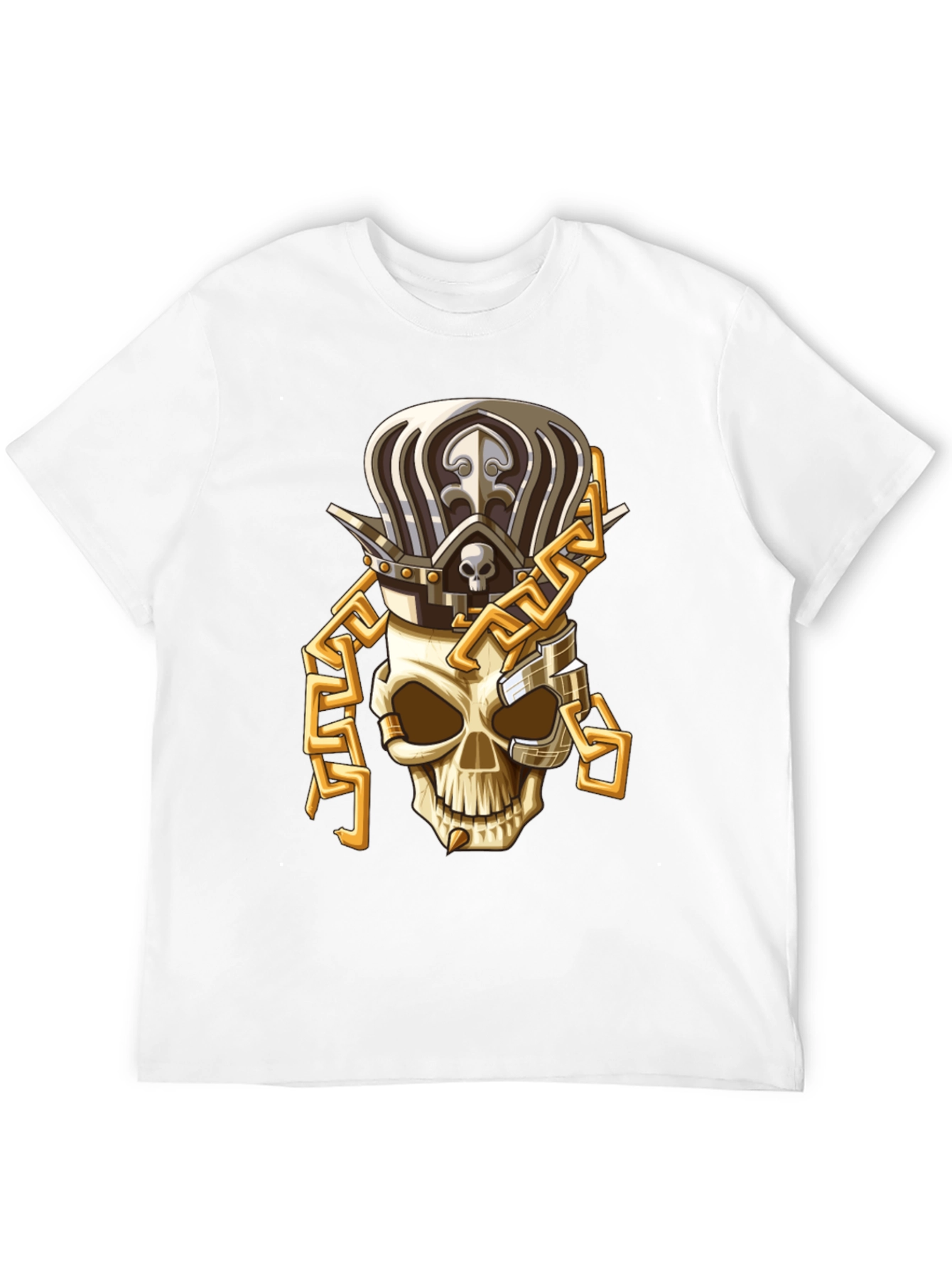 Skull King T-Shirt: Gold Chain Crown Design