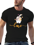 Cute Cat Love Graphic T-Shirt - Black