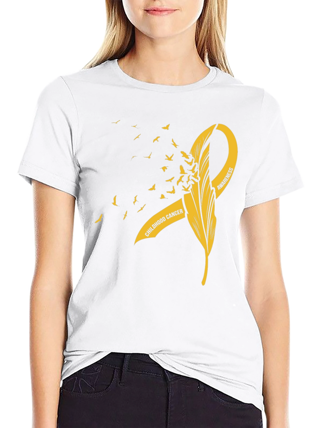 Childhood Cancer Awareness T-Shirt - Gold Ribbon