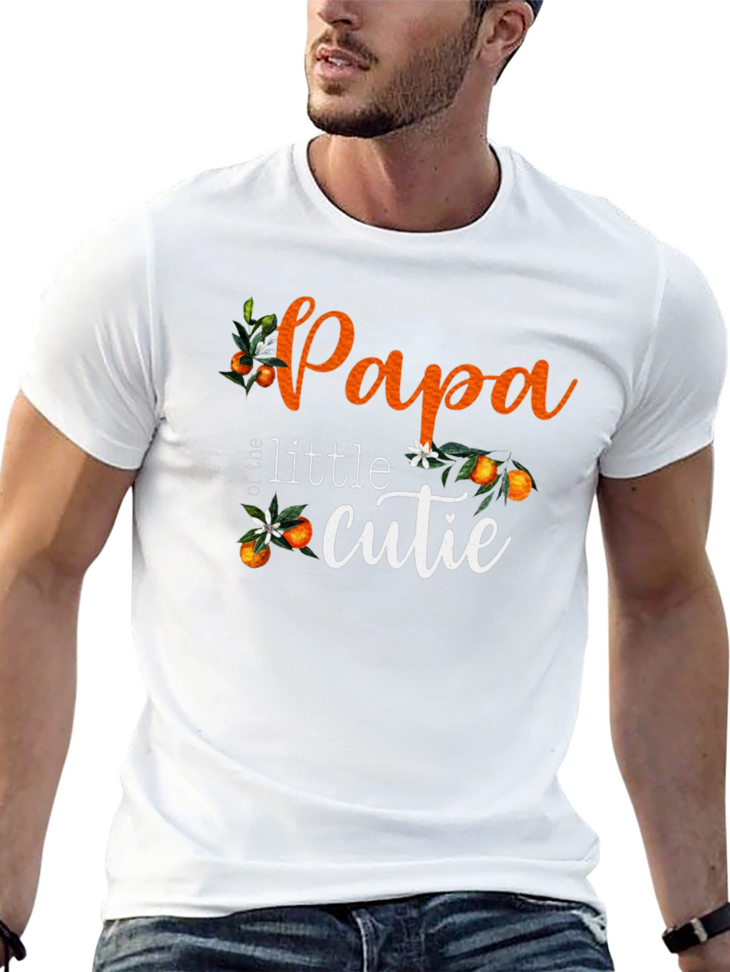 Papa of the Little Cutie Black T-Shirt