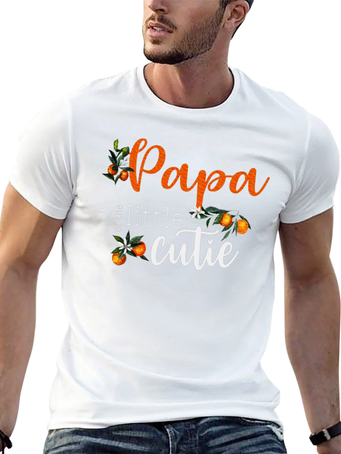 Papa of the Little Cutie Black T-Shirt