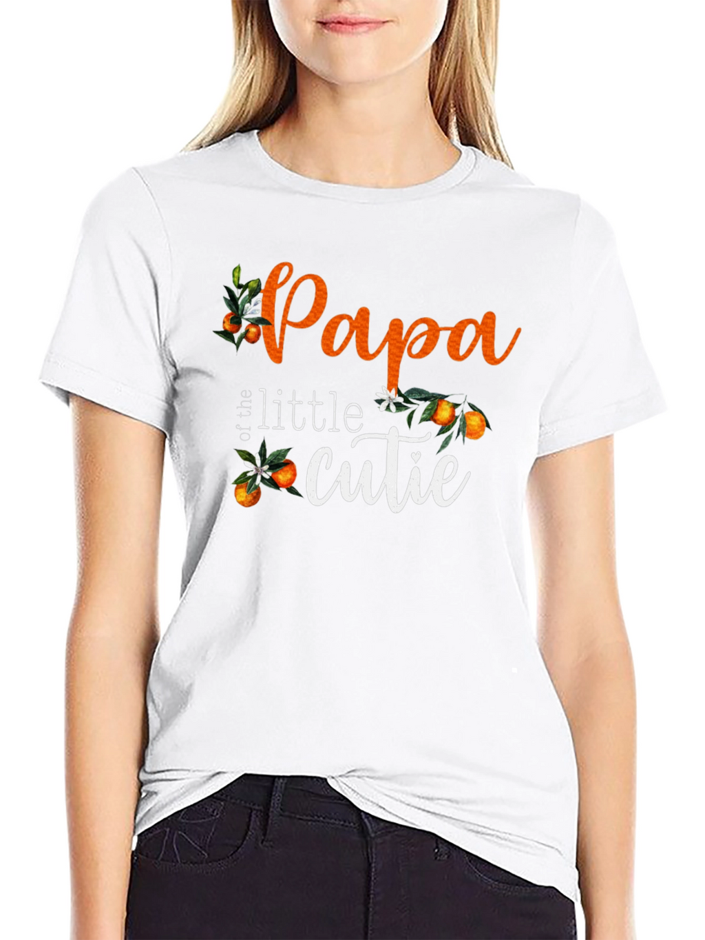 Papa of the Little Cutie Black T-Shirt