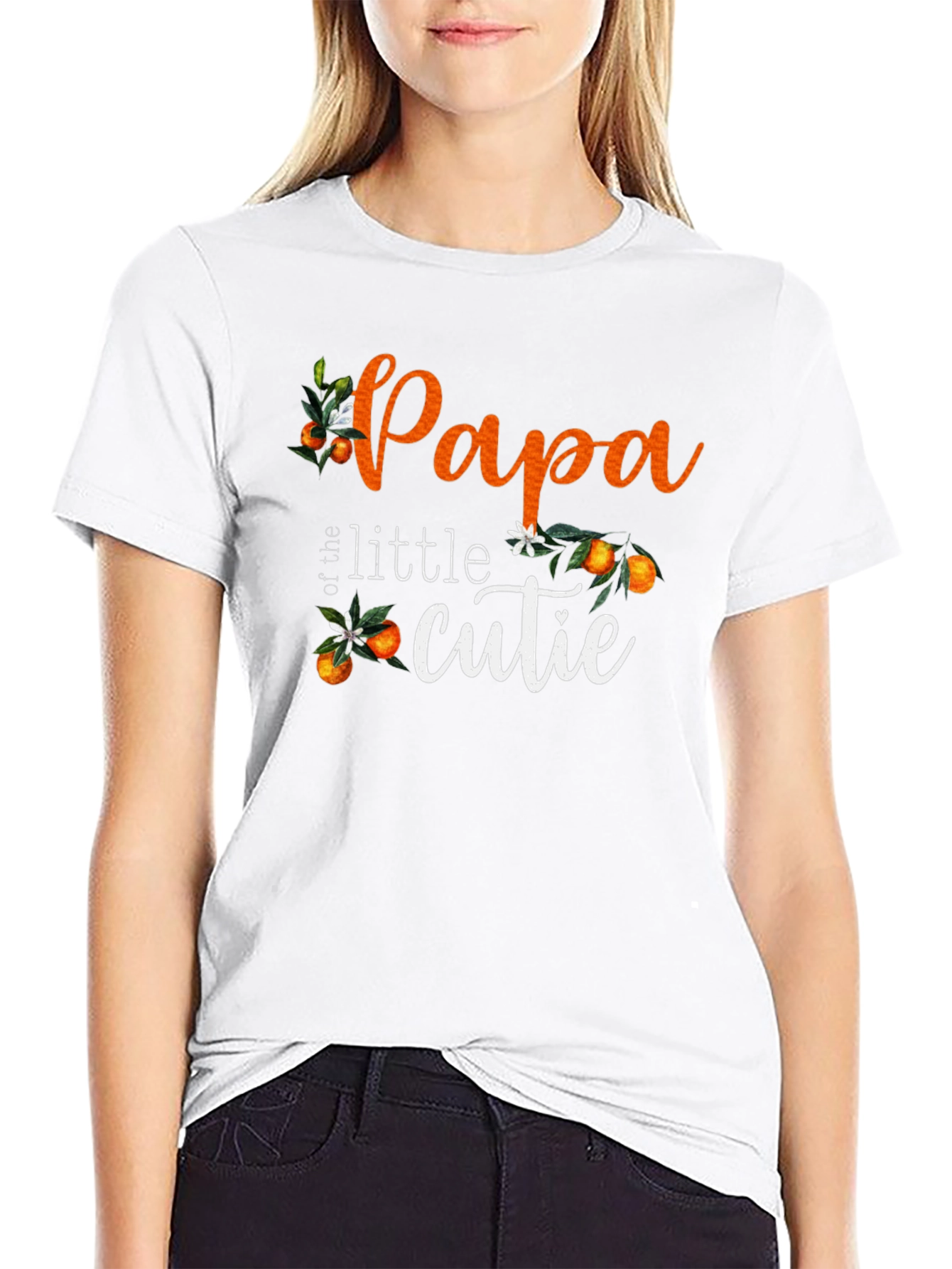 Papa of the Little Cutie Black T-Shirt