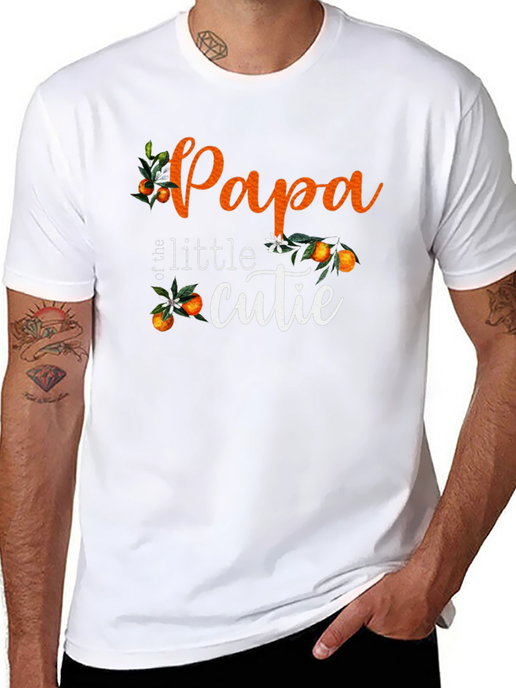Papa of the Little Cutie Black T-Shirt