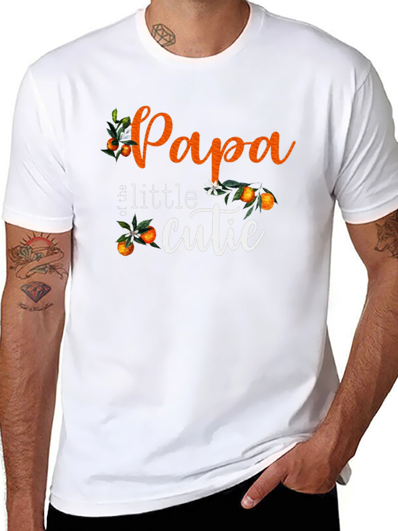 Papa of the Little Cutie Black T-Shirt
