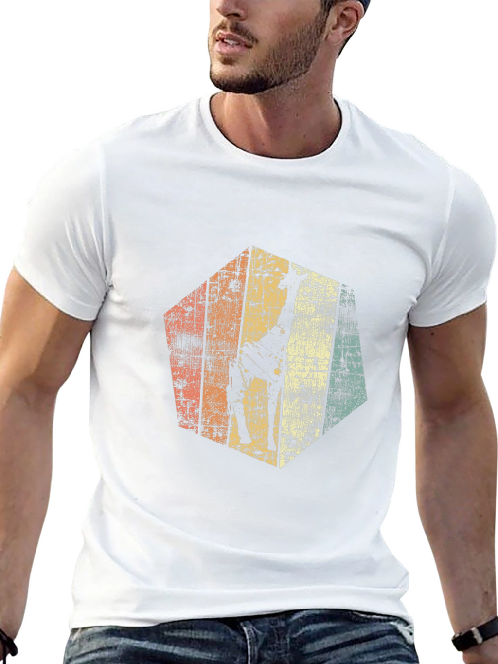 Retro Giraffe Graphic Tee - Mens Black T-Shirt