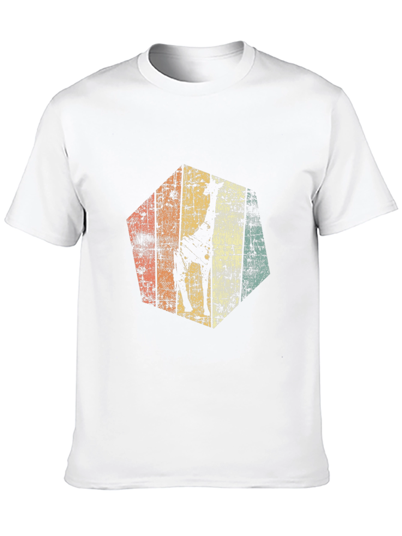 Retro Giraffe Graphic Tee - Mens Black T-Shirt