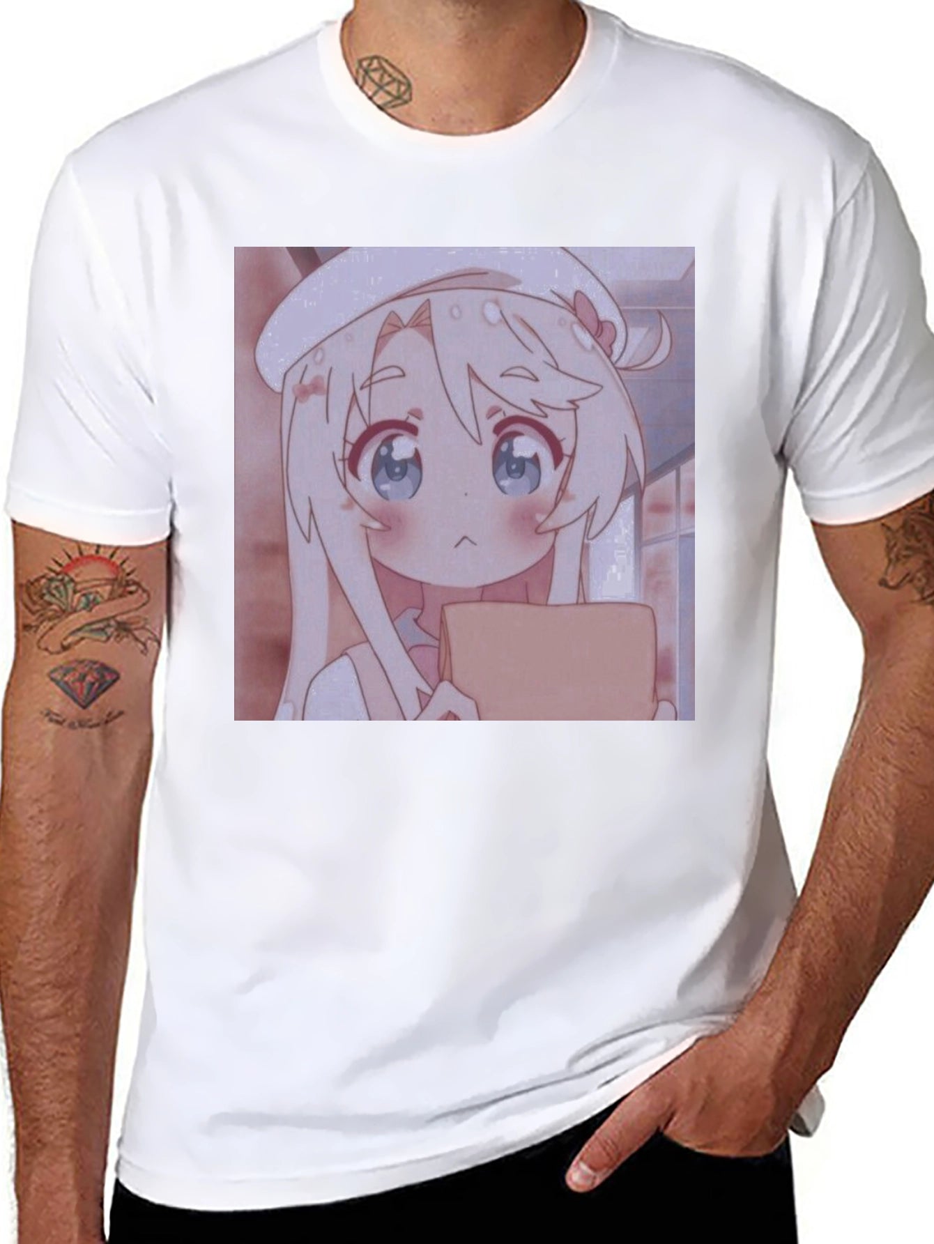 Anime Girl Graphic Black Tee