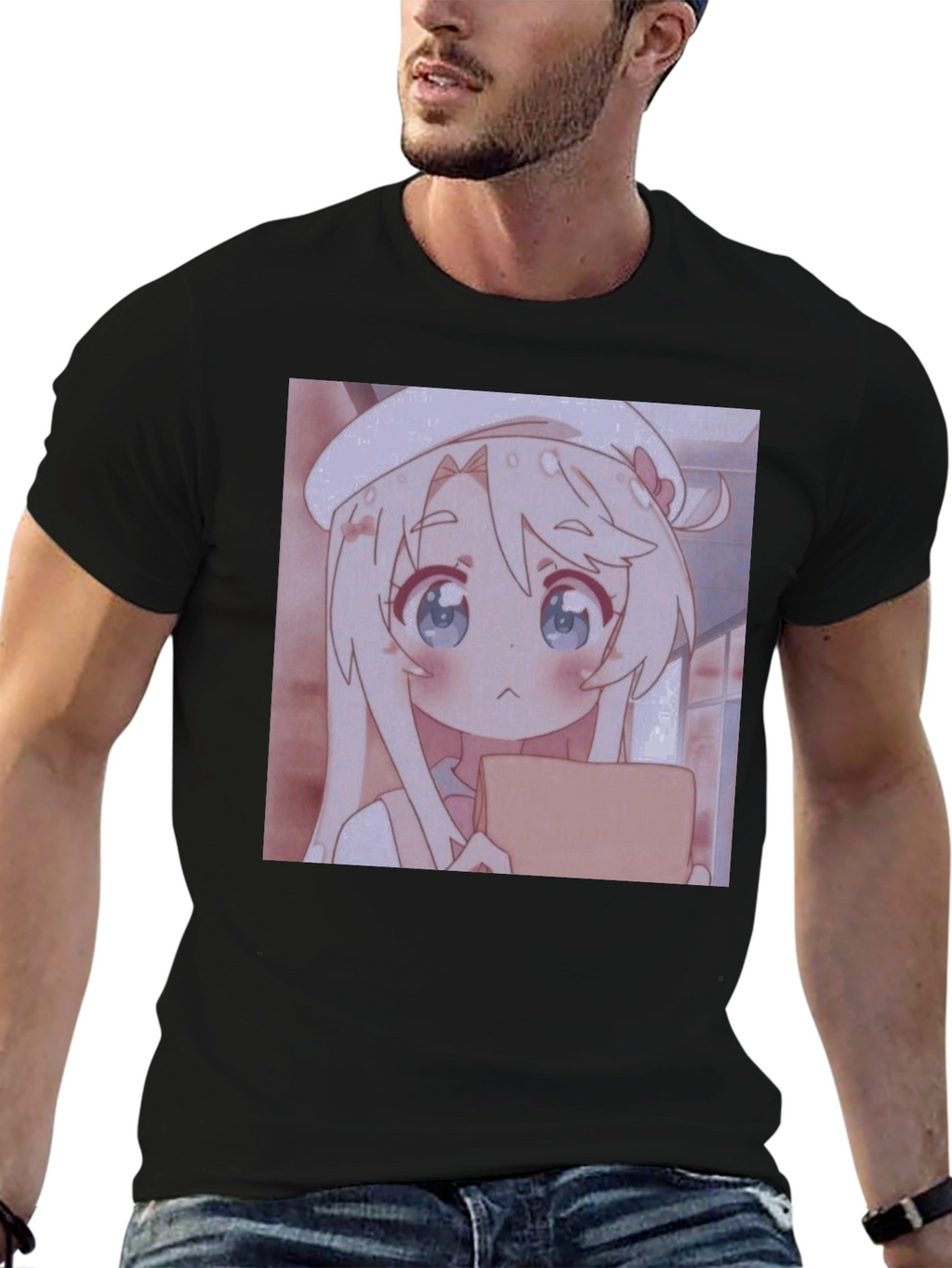 Anime Girl Graphic Black Tee
