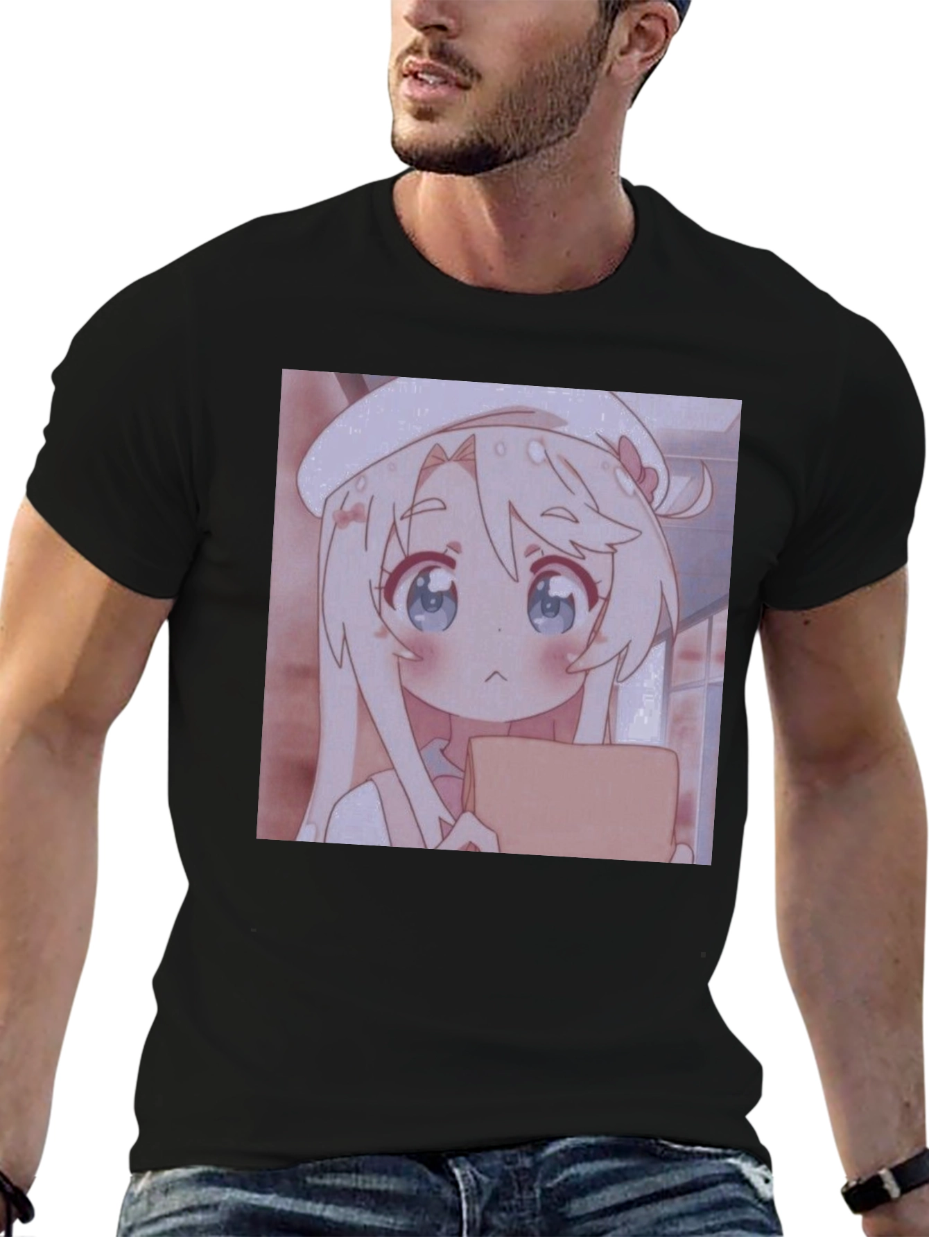 Anime Girl Graphic Black Tee