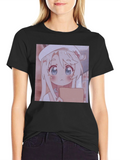 Anime Girl Graphic Black Tee