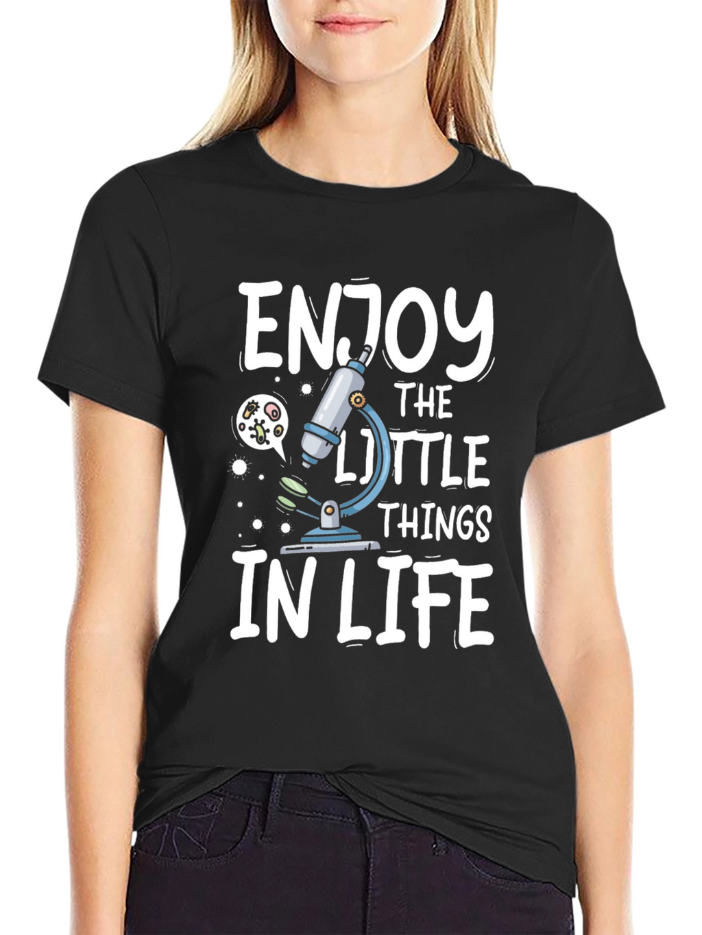 Enjoy The Little Things Microscope Graphic Tee