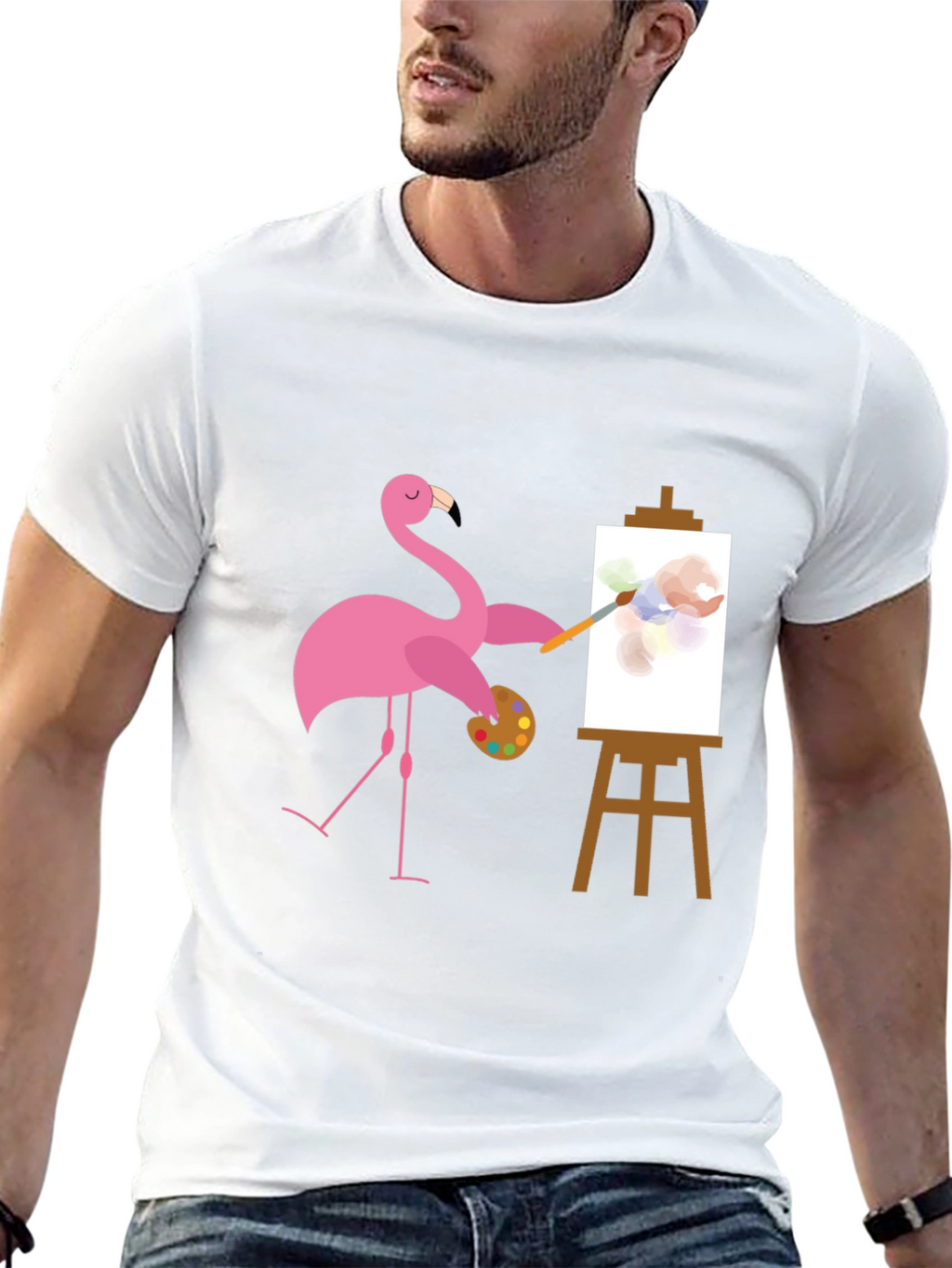 Flamingo Artist Graphic Tee - Black