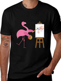 Flamingo Artist Graphic Tee - Black