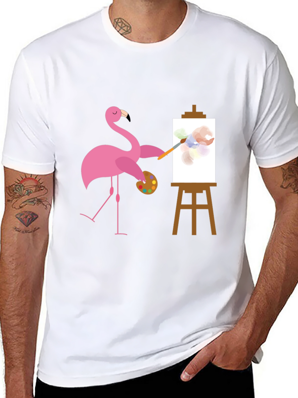 Flamingo Artist Graphic Tee - Black