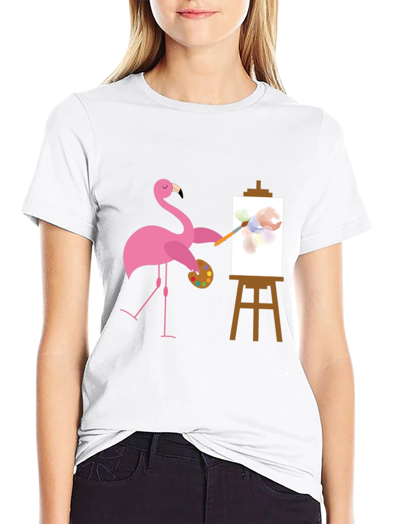 Flamingo Artist Graphic Tee - Black