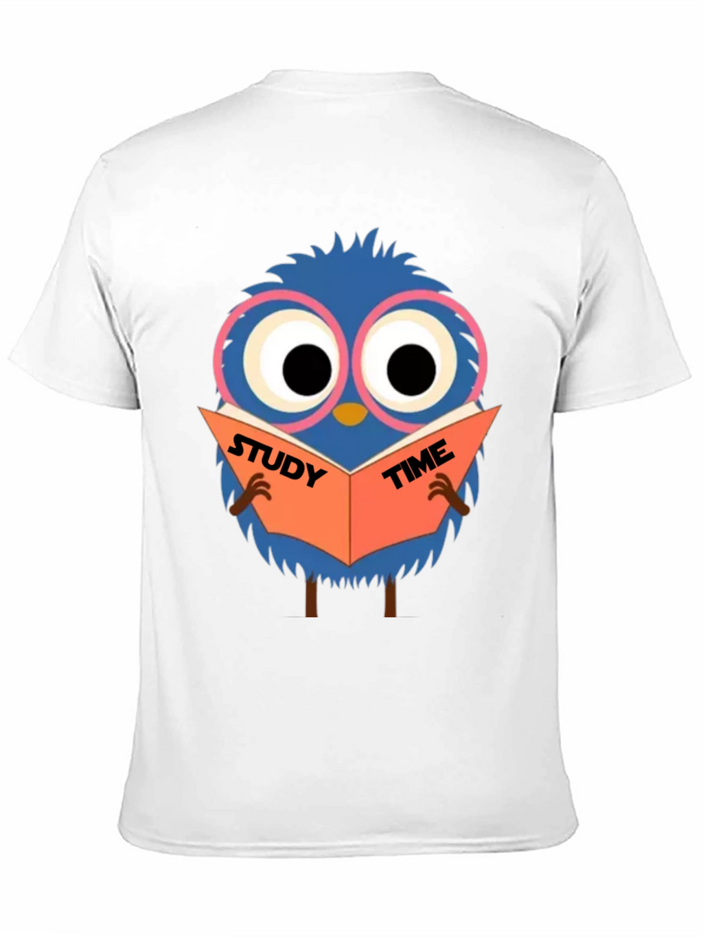 Study Time Bird Graphic Tee - Black Cotton Shirt