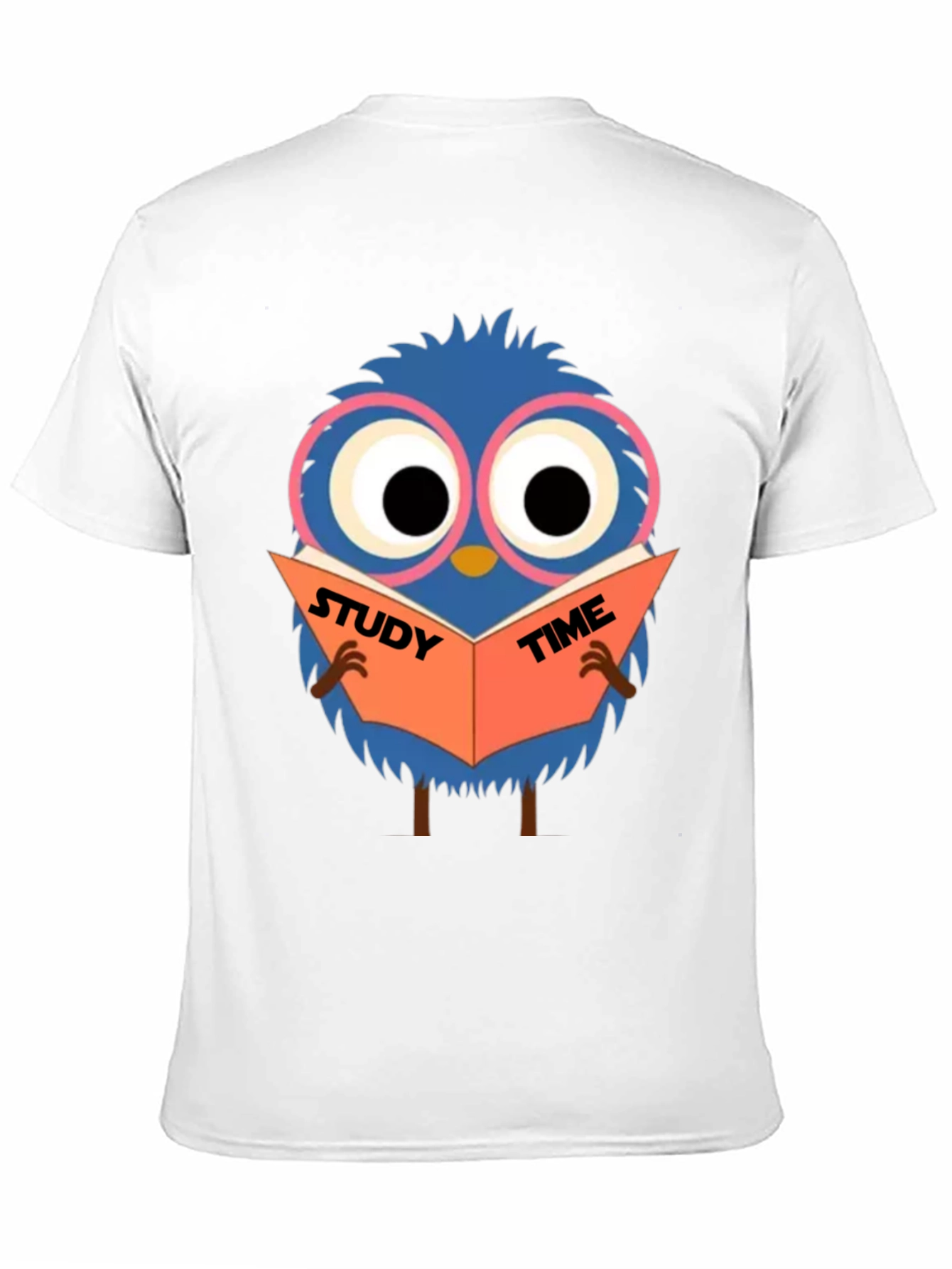 Study Time Bird Graphic Tee - Black Cotton Shirt