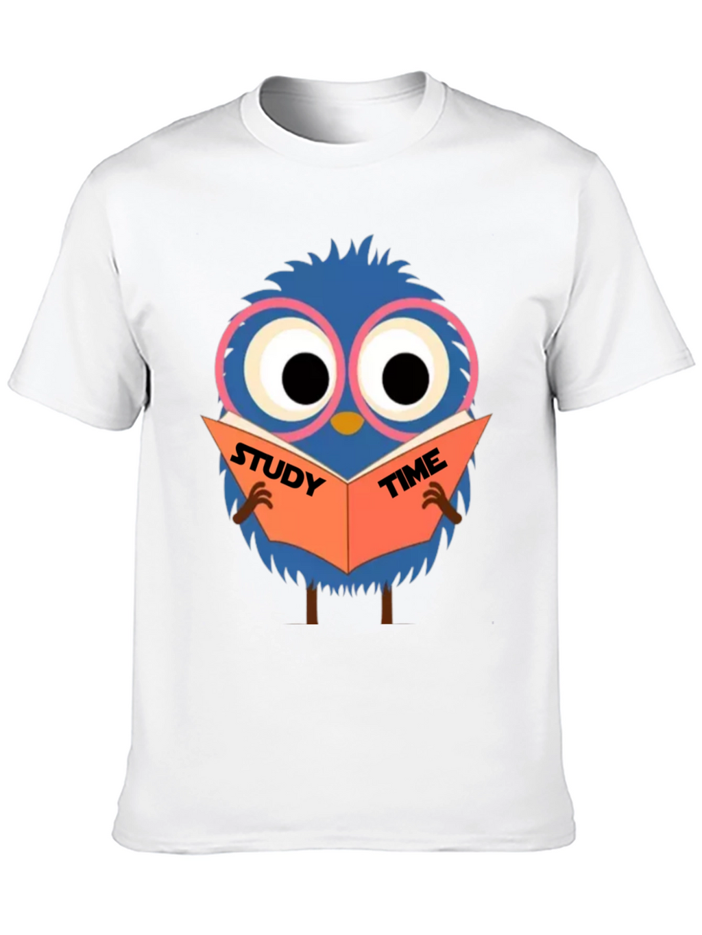 Study Time Bird Graphic Tee - Black Cotton Shirt