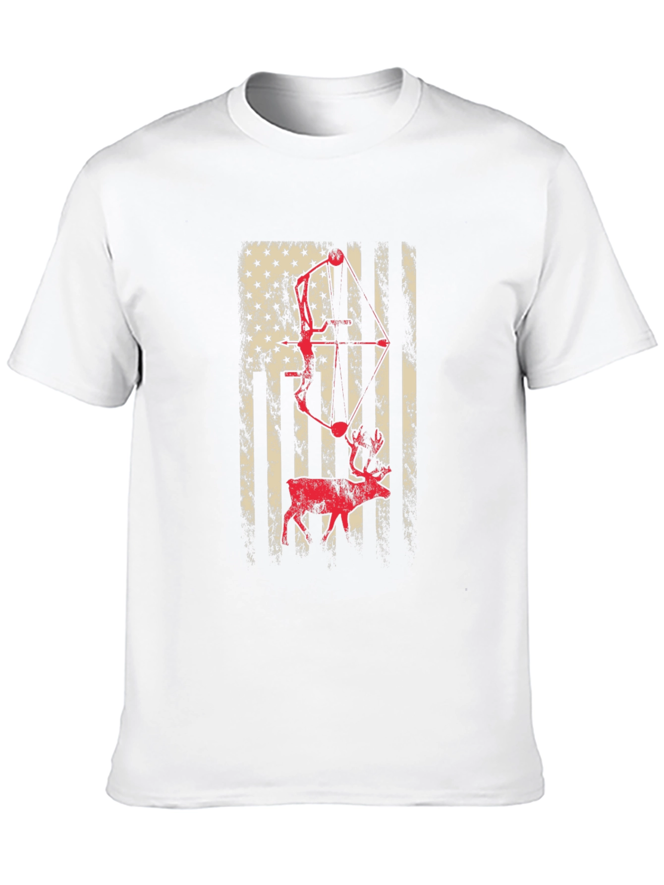 American Flag Bow Hunting Deer T-Shirt