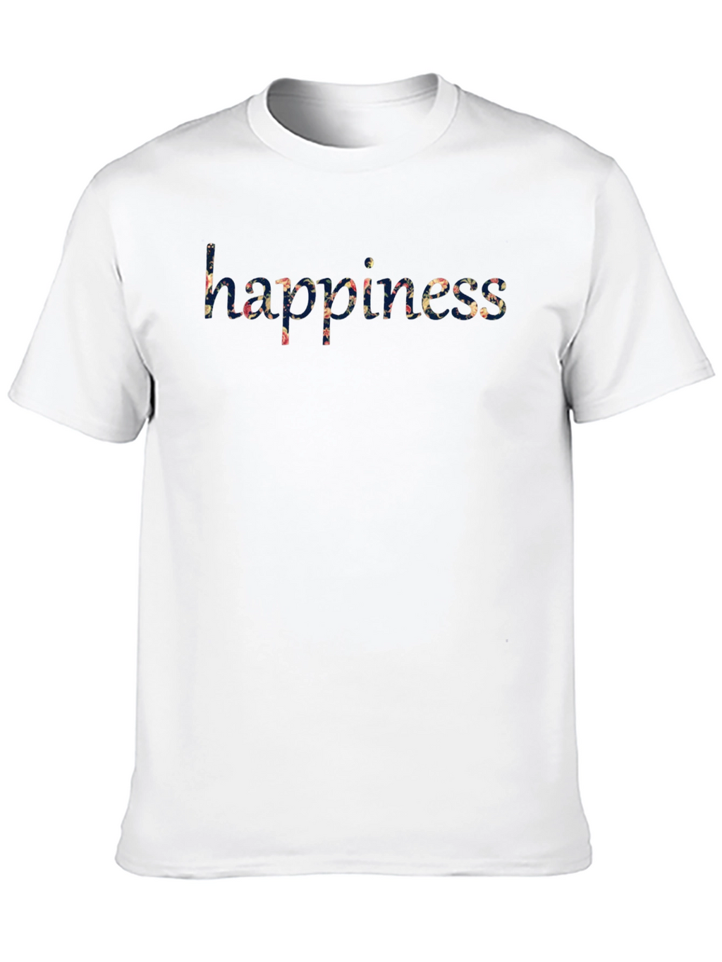 Floral Happiness Print Black T-Shirt