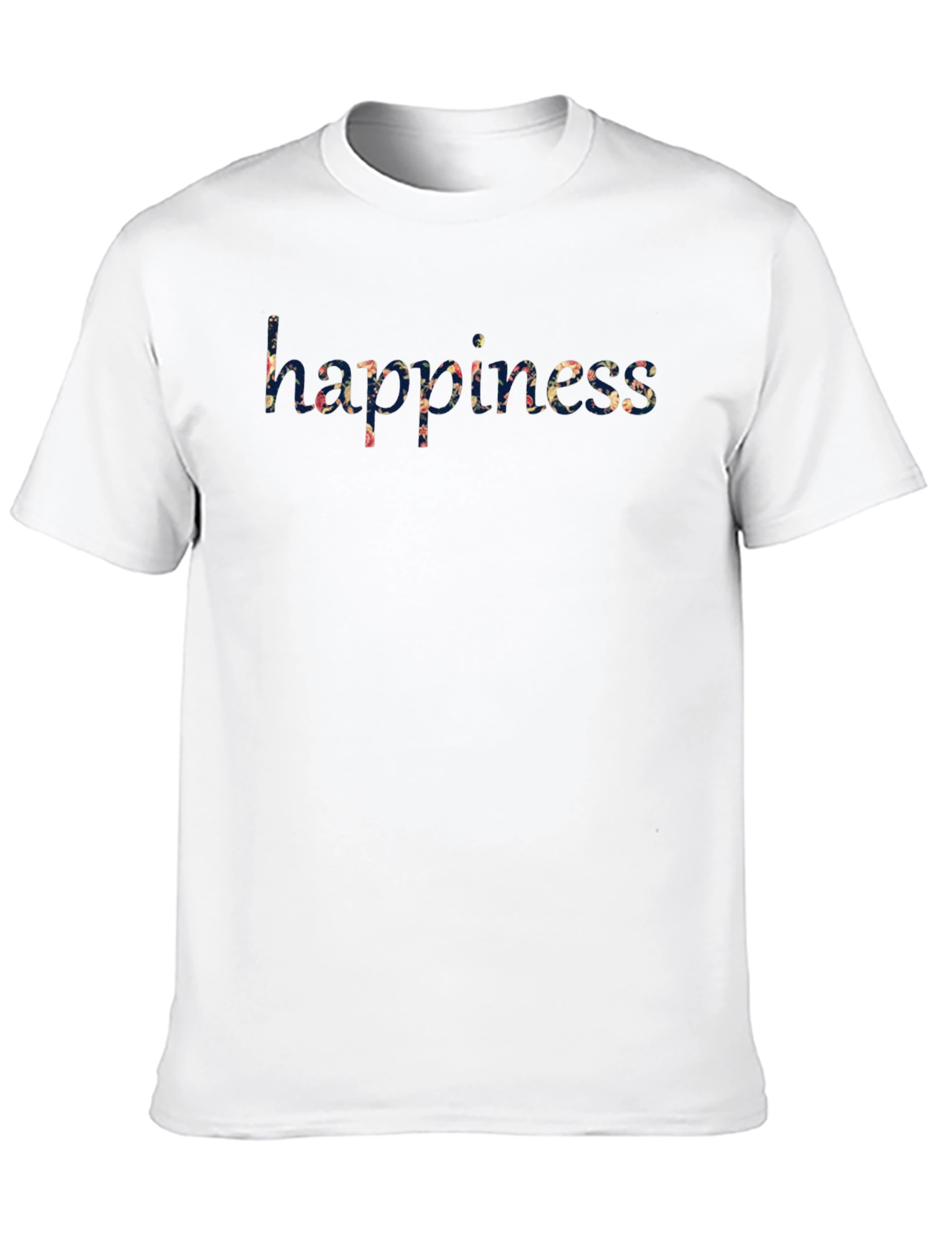 Floral Happiness Print Black T-Shirt