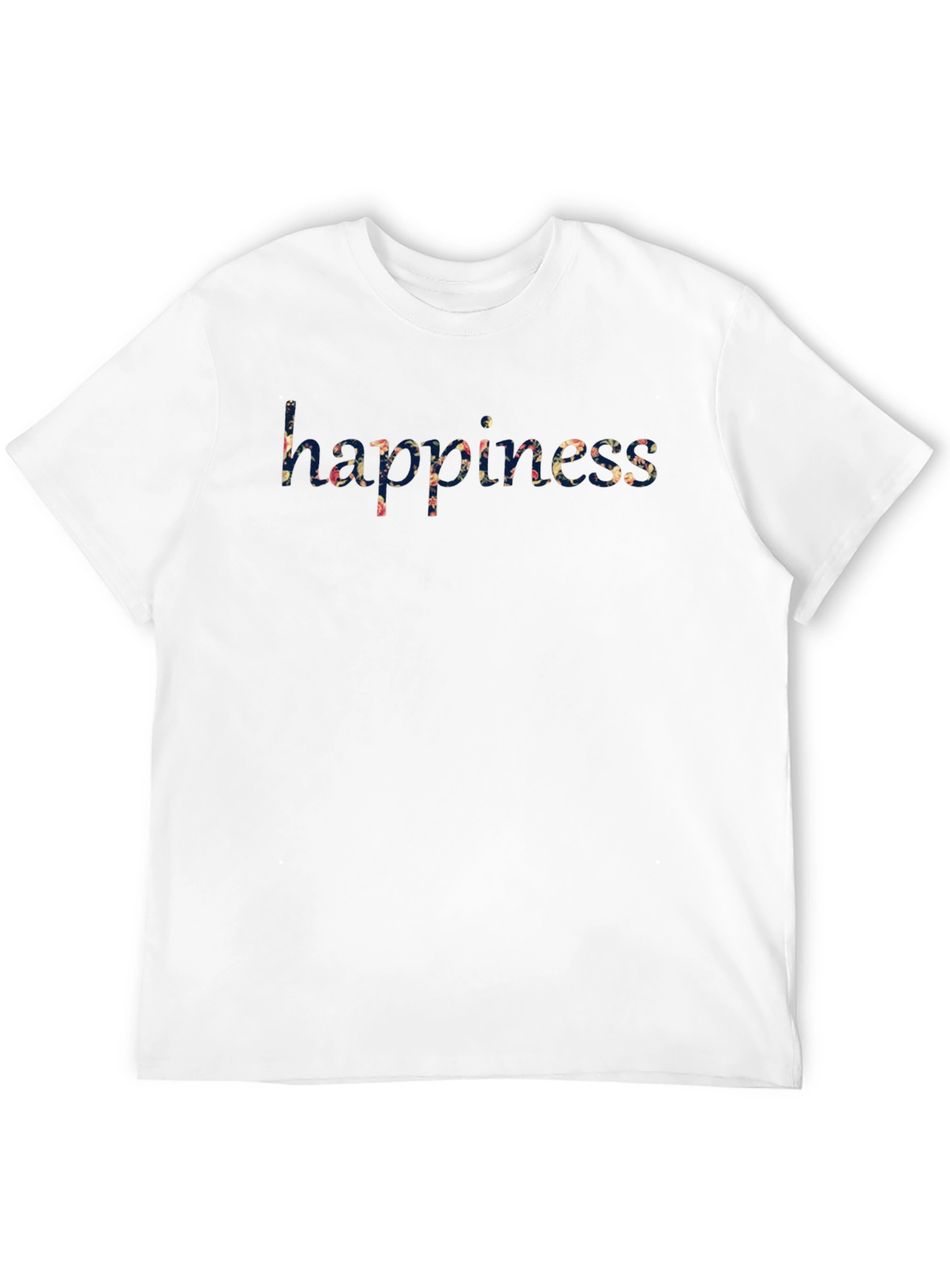 Floral Happiness Print Black T-Shirt