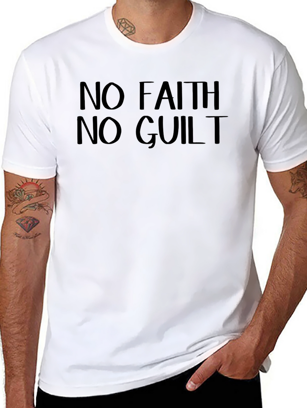 No Faith No Guilt Black Graphic Tee