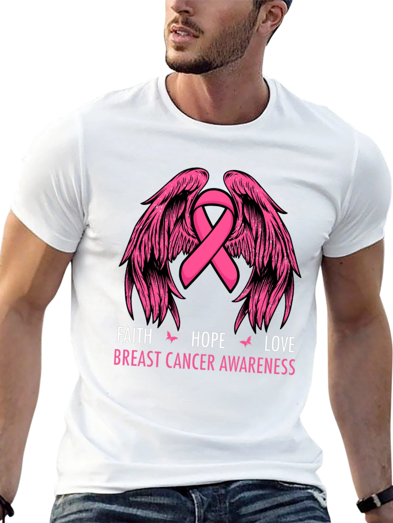 Faith Hope Love Breast Cancer Awareness T-Shirt