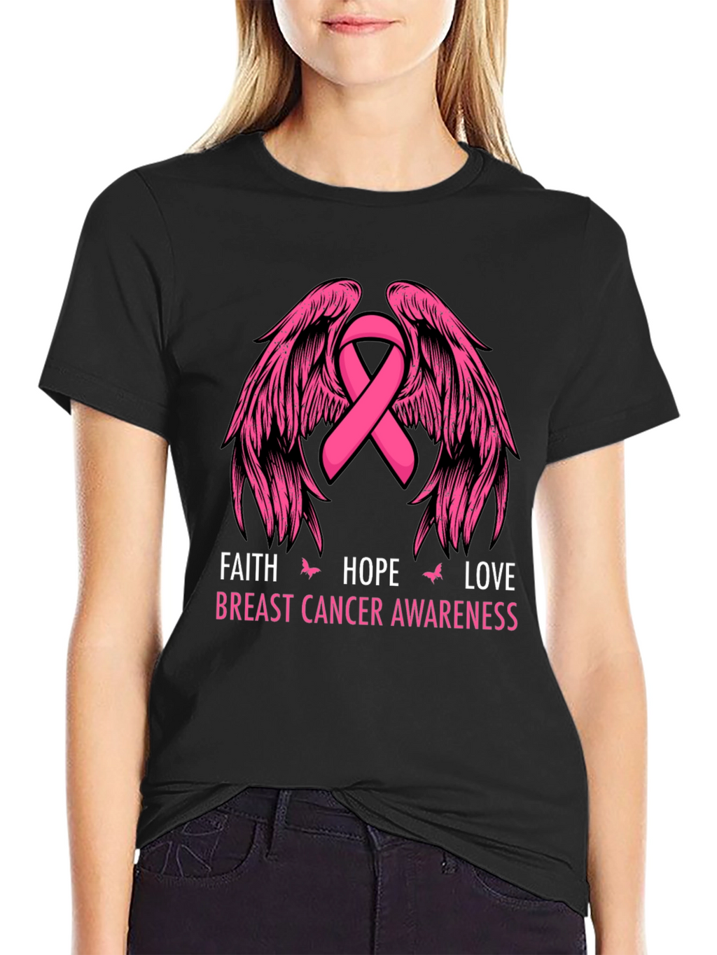 Faith Hope Love Breast Cancer Awareness T-Shirt