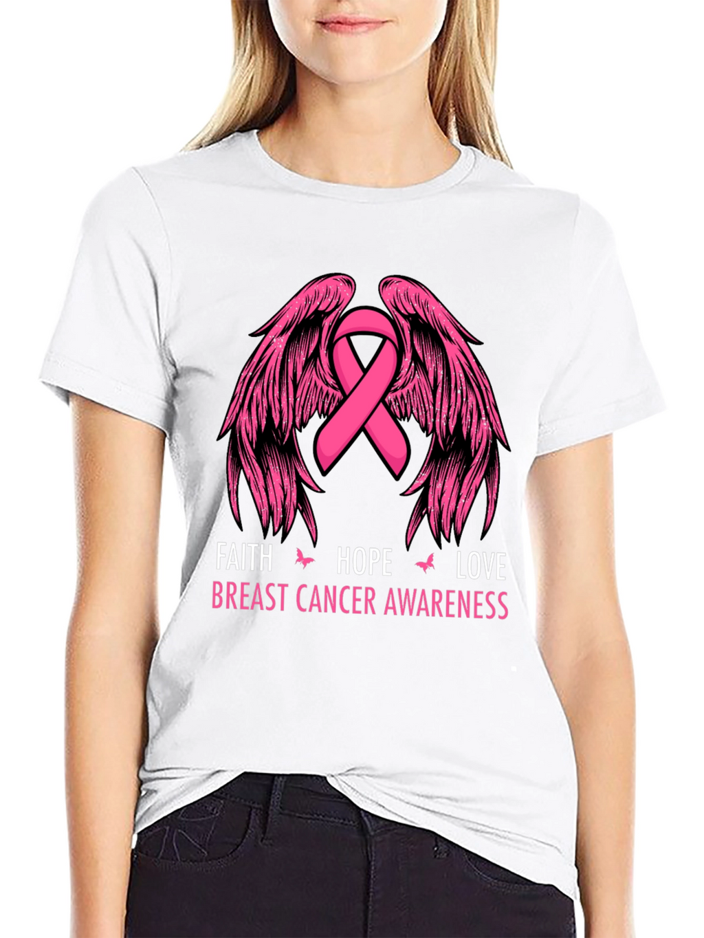 Faith Hope Love Breast Cancer Awareness T-Shirt