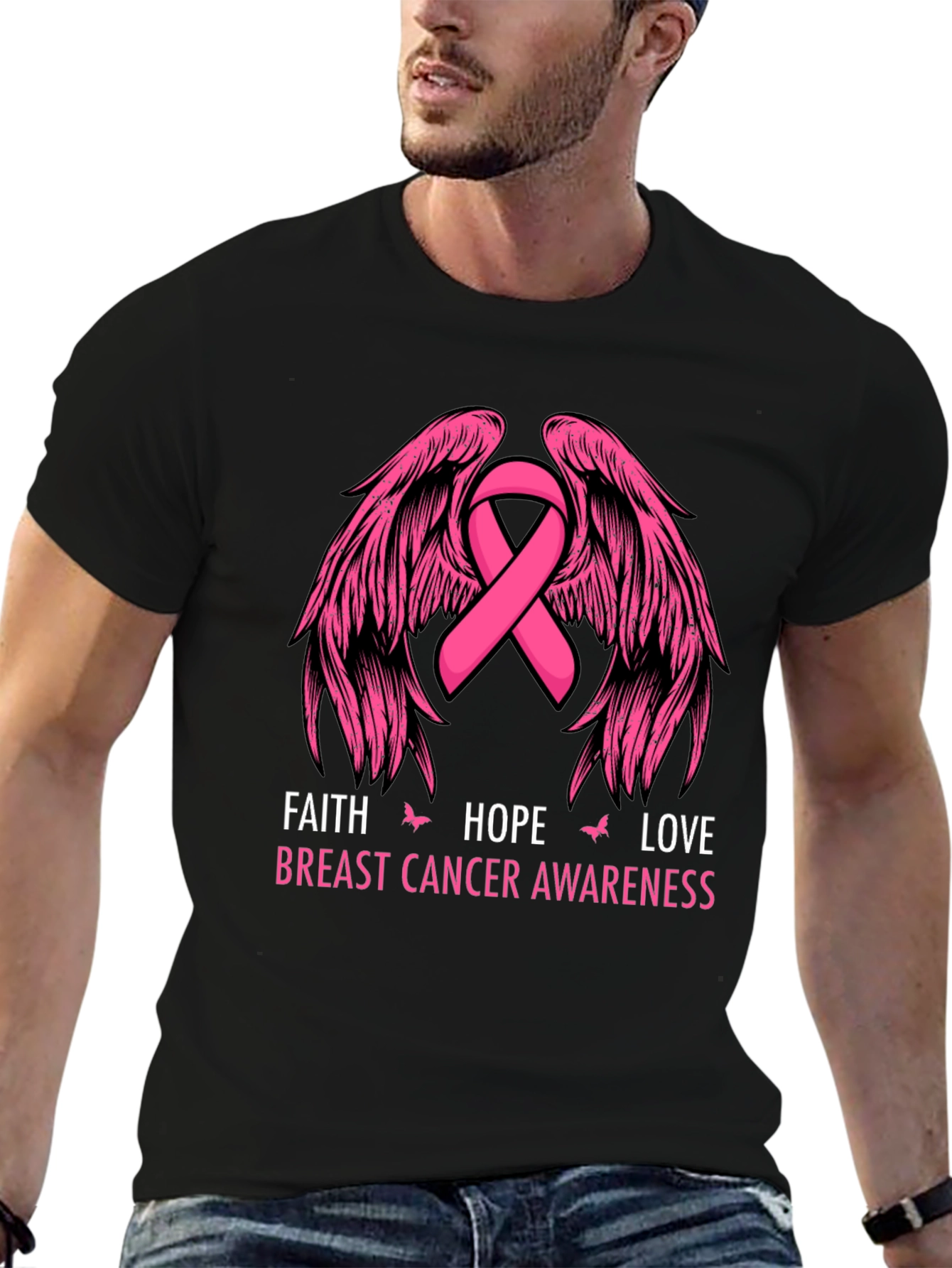 Faith Hope Love Breast Cancer Awareness T-Shirt