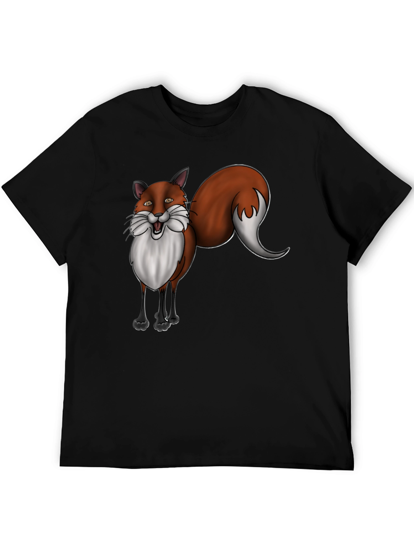 Fox Graphic T-Shirt - Black Cotton Tee