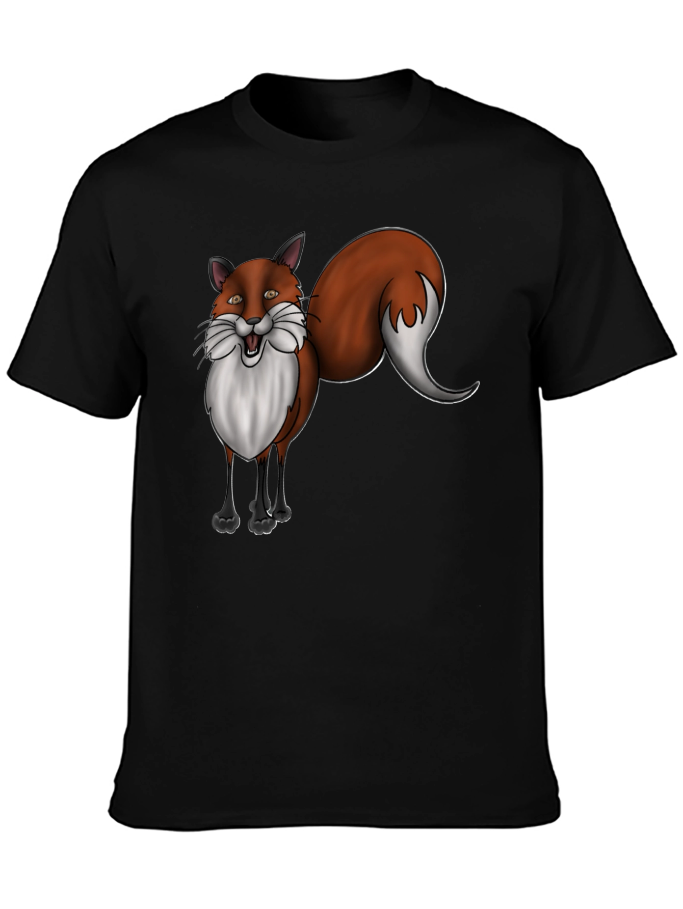 Fox Graphic T-Shirt - Black Cotton Tee