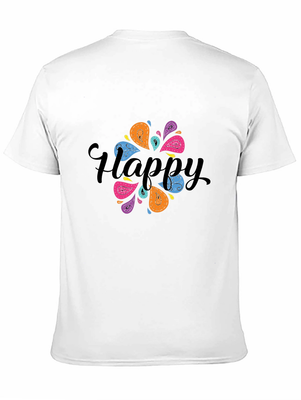 Happy Paisley Graphic Black T-Shirt