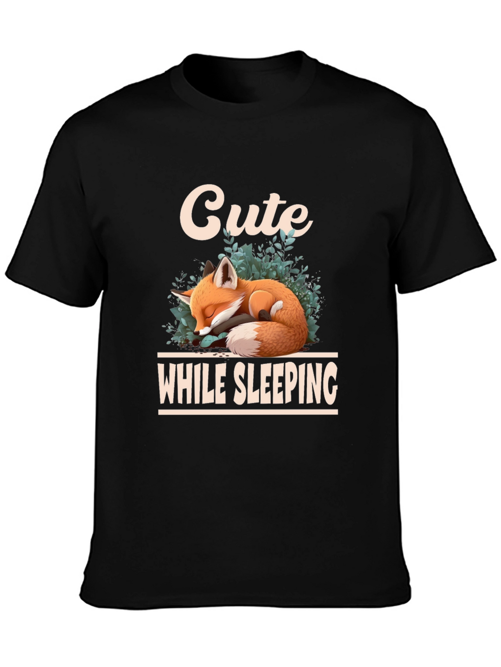 Cute Sleeping Fox Graphic T-Shirt