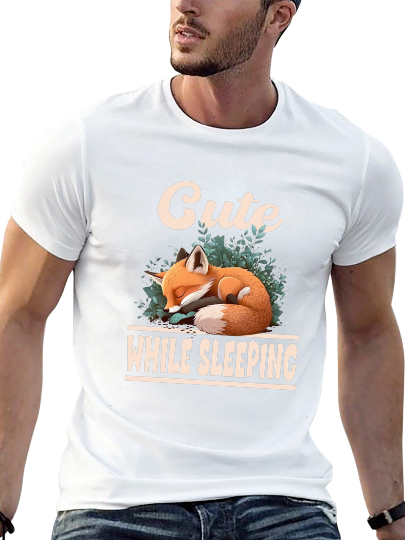 Cute Sleeping Fox Graphic T-Shirt